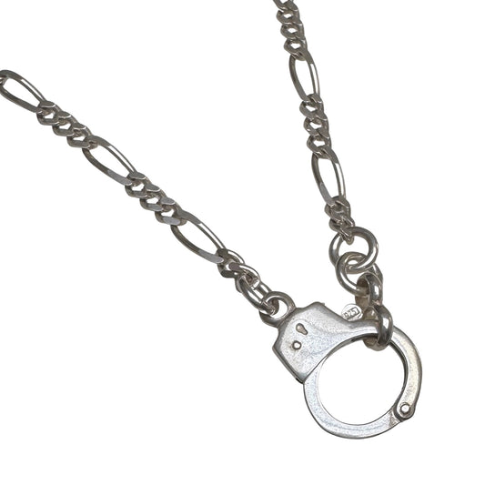 reimagined V I N T A G E // handcuff clasp / re-worked sterling silver figaro chain / 18.75", 11.9g