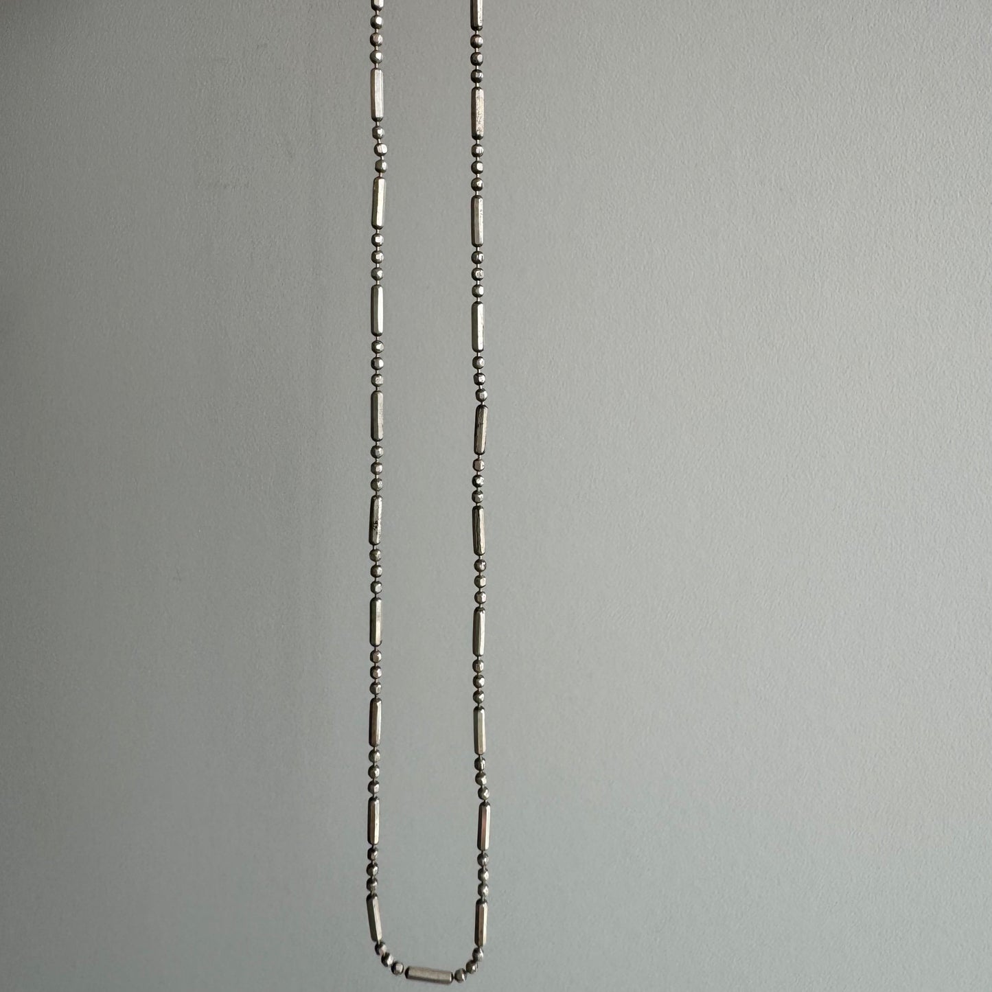 V I N T A G E // diamond cut long and short ball chain / sterling silver ball bead chain / 18"