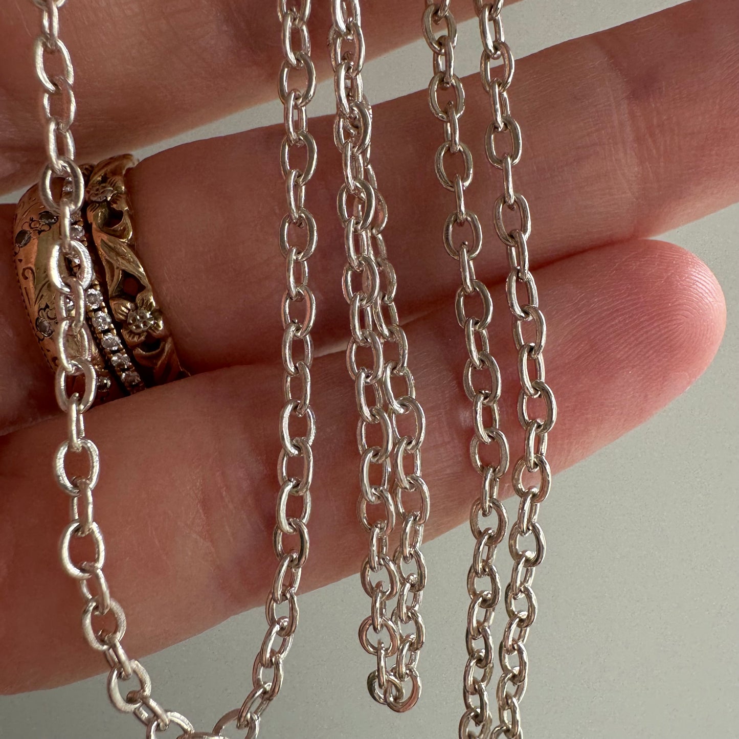 P R E - L O V E D // dainty cable / sterling silver cable chain / just over 21.5", 4g