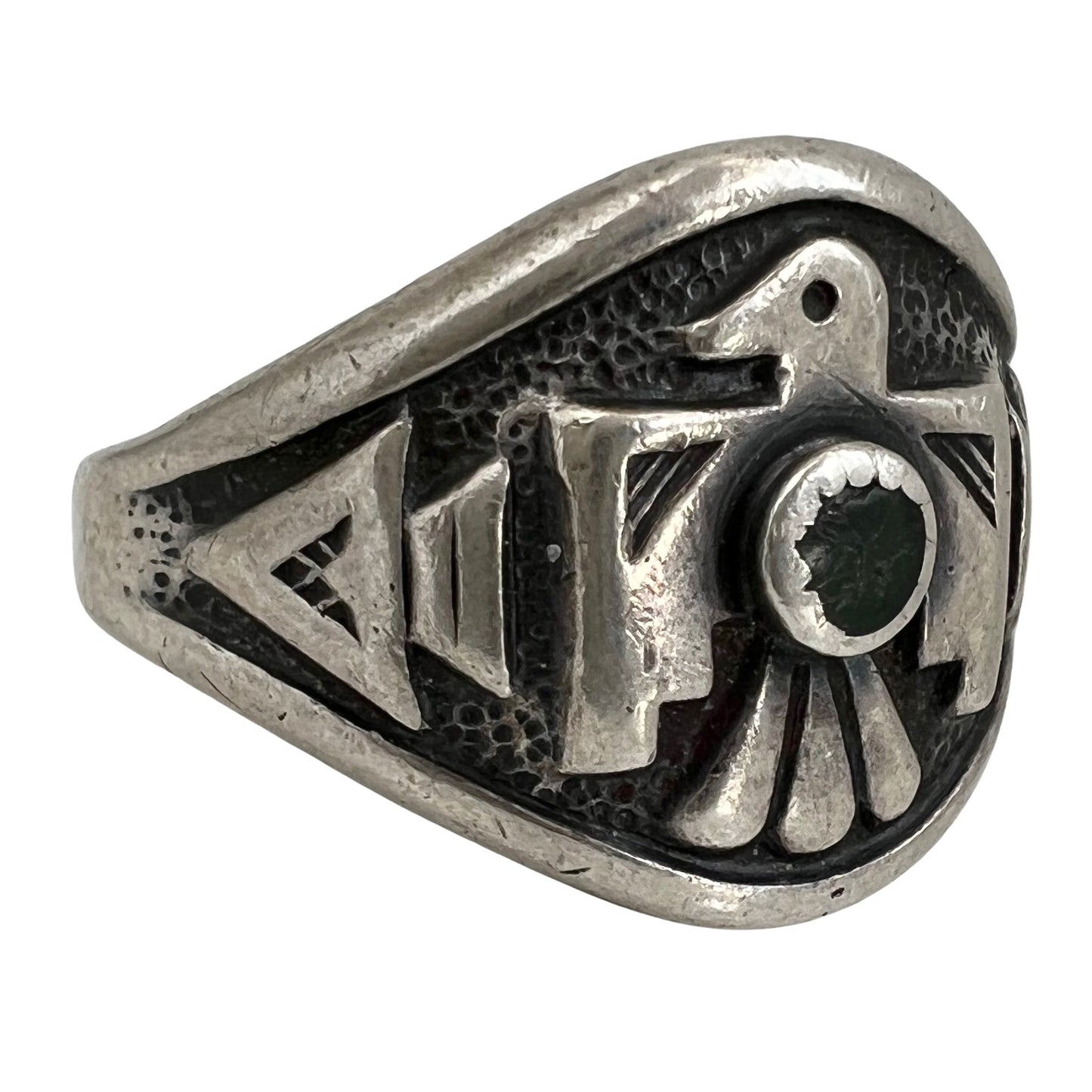 V I N T A G E // trading post thundebrird / sterling silver Bell Trading post bird signet ring / size 6.5