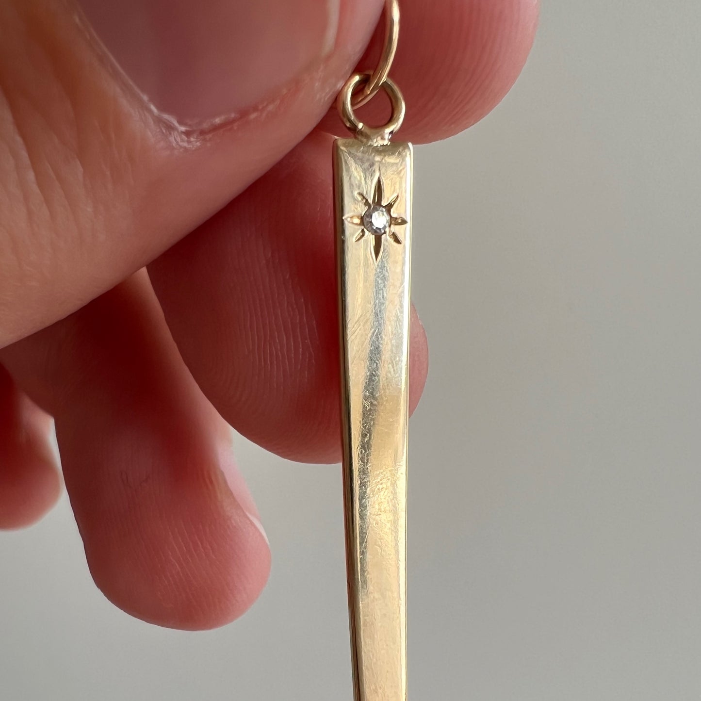 reimagined V I N T A G E // dream pick / 14k yellow gold and diamond toothpick / a pendant