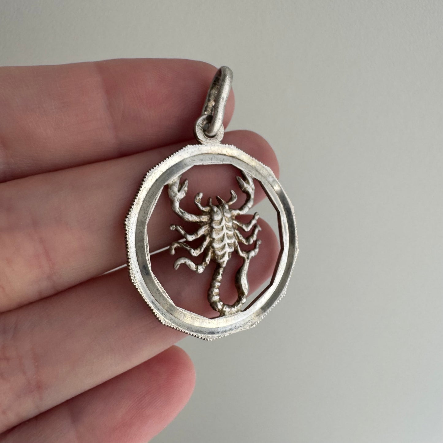 V I N T A G E // the scorpion / sterling silver framed 3D scorpio / a pendant