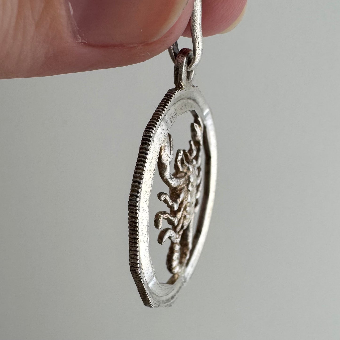 V I N T A G E // the scorpion / sterling silver framed 3D scorpio / a pendant