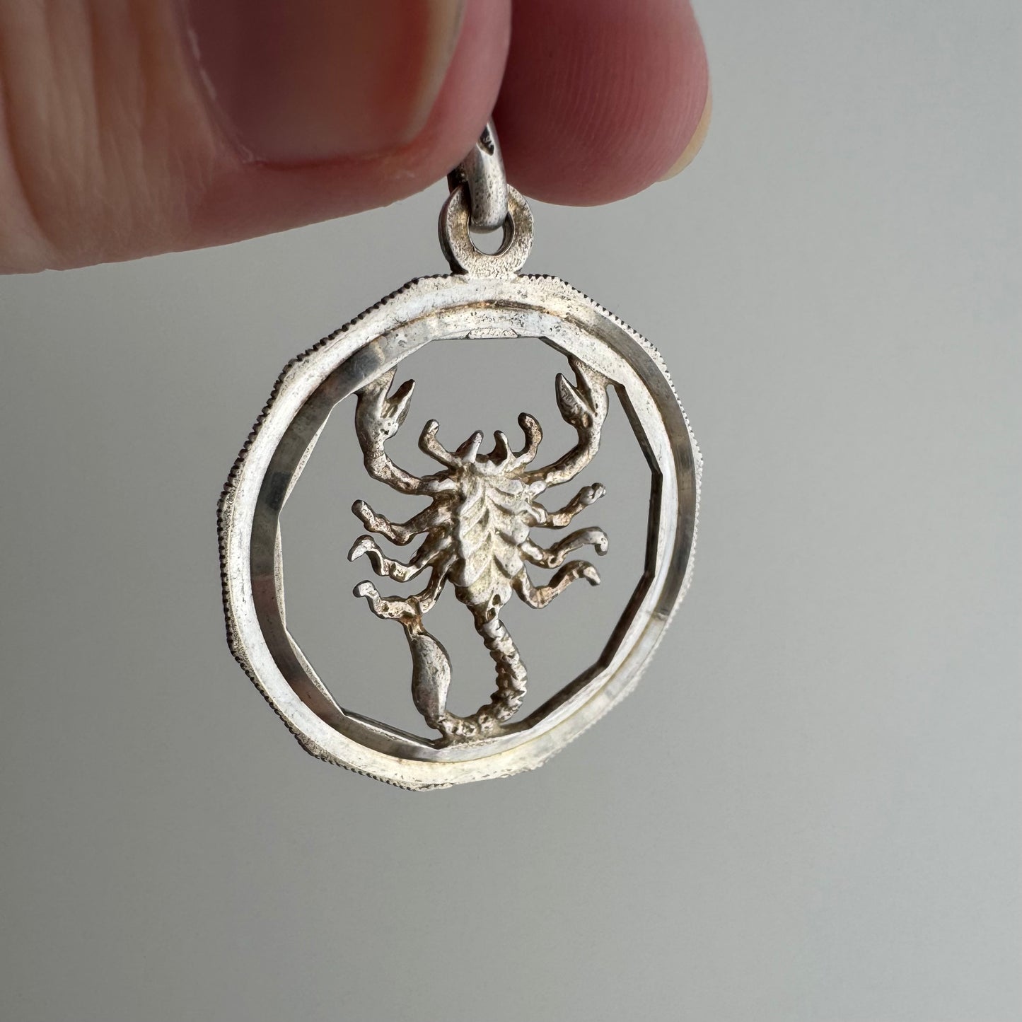 V I N T A G E // the scorpion / sterling silver framed 3D scorpio / a pendant