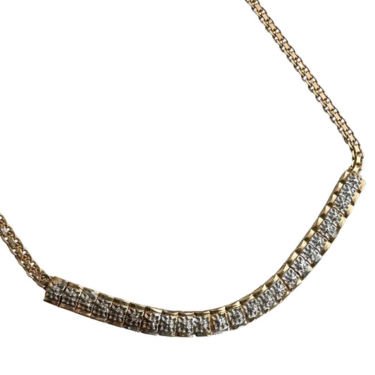 P R E - L O V E D // everyday illusion / gold plated sterling silver tennis style necklace / 17.5", 11.8g