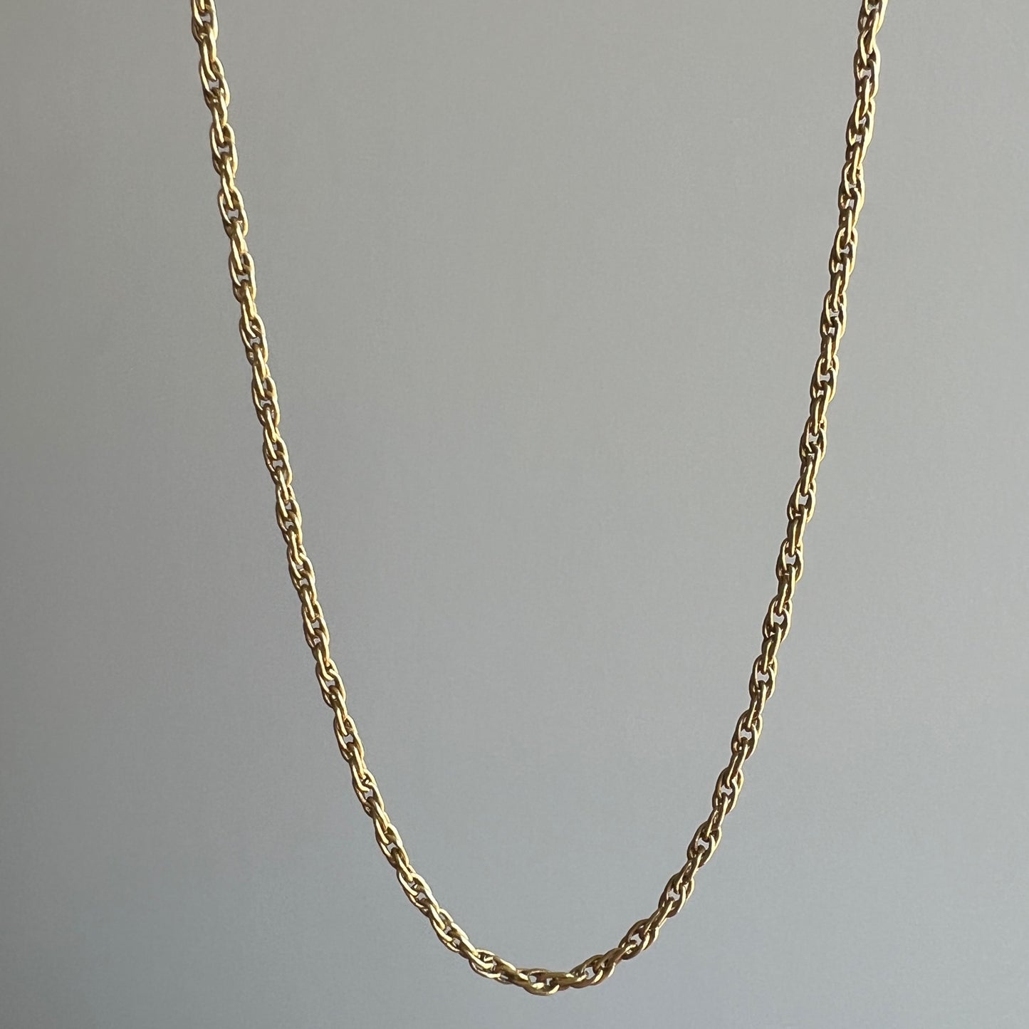 A N T I Q U E // woven links / solid 18k yellow gold loose link rope chain / almost 22", 4.2g