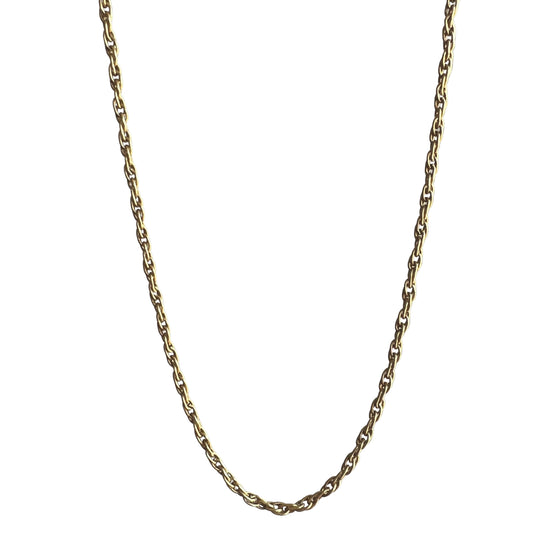 A N T I Q U E // woven links / solid 18k yellow gold loose link rope chain / almost 22", 4.2g