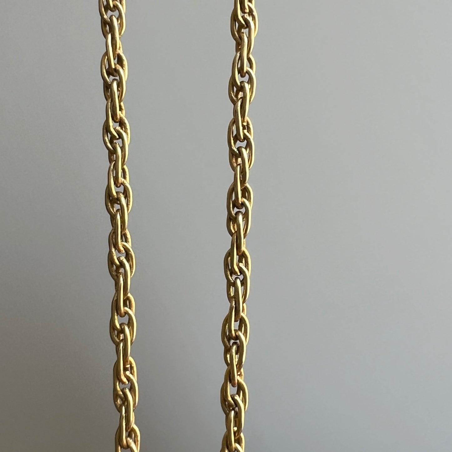 A N T I Q U E // woven links / solid 18k yellow gold loose link rope chain / almost 22", 4.2g