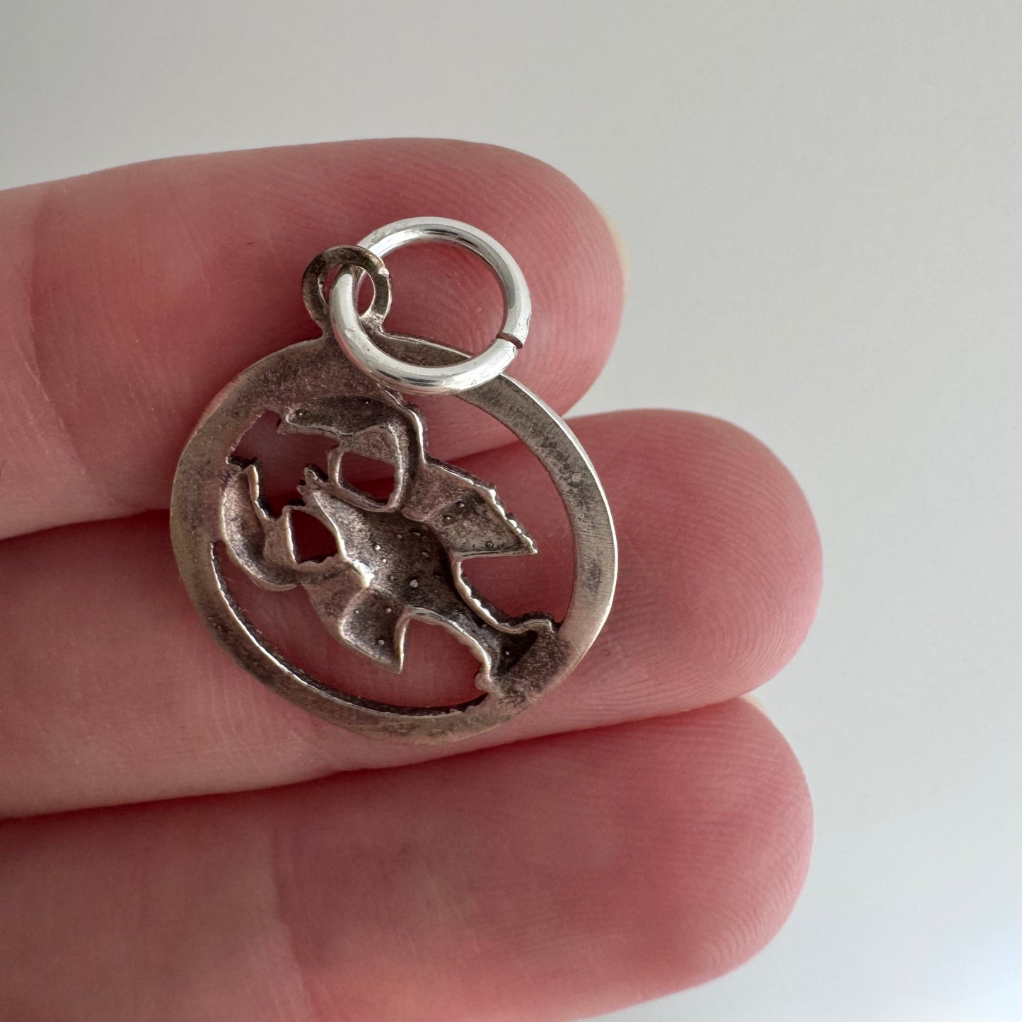 V I N T A G E // soft inside / sterling silver engine turned lobster / a charm or pendant