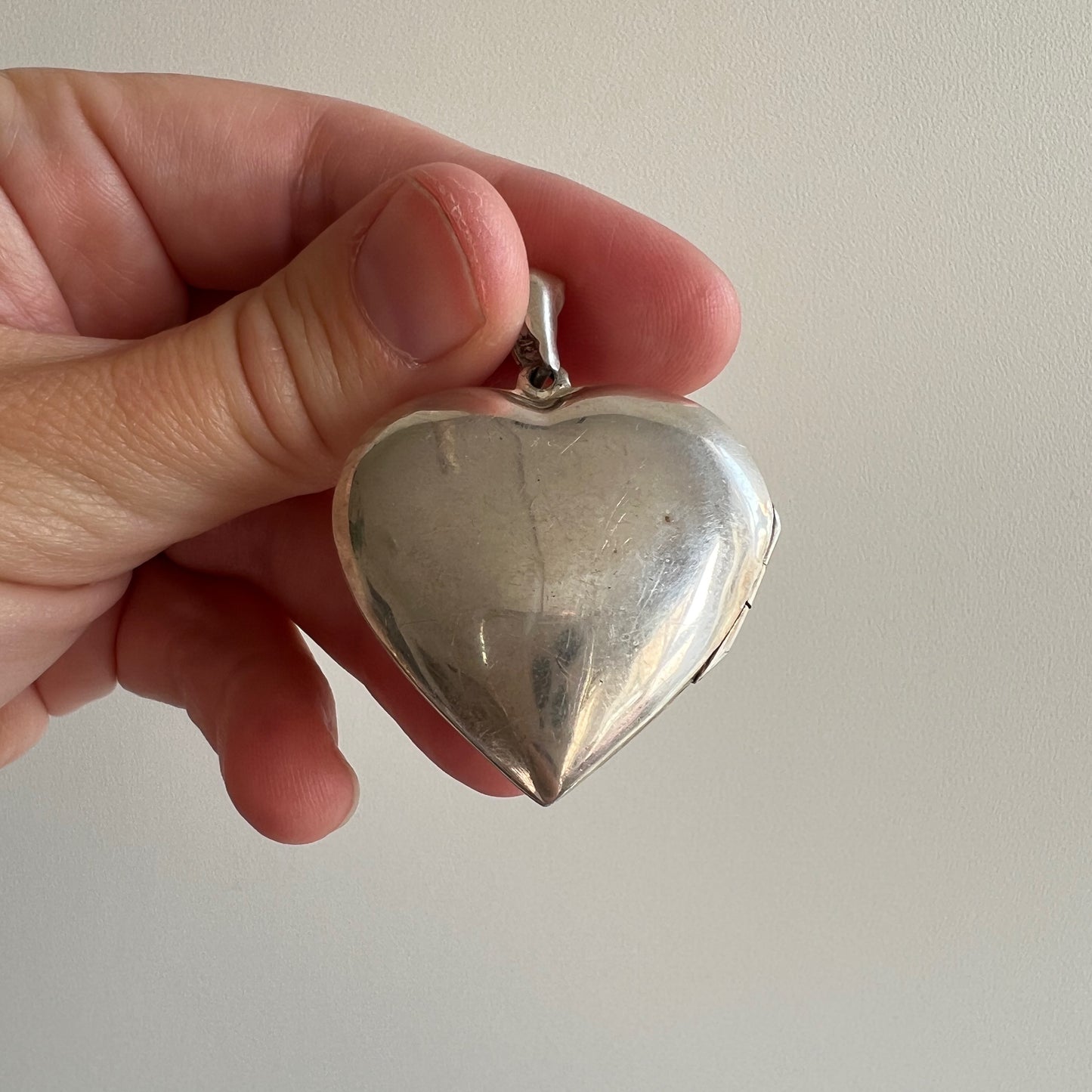 V I N T A G E // love filled memories / sterling silver large puffy locket / a pendant