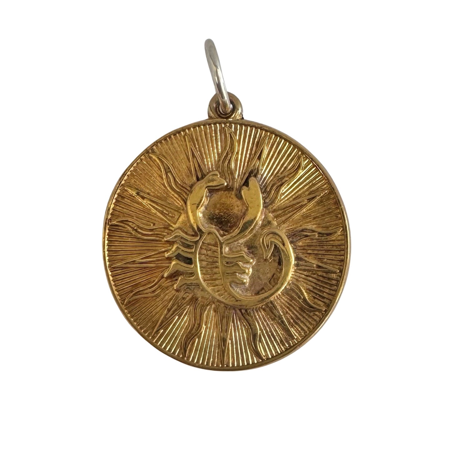 V I N T A G E // the scorpion and the sun / gold wash over sterling silver stylized scorpion by Rembrandt / a pendant