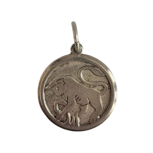 V I N T A G E // bullish / sterling silver framed bull in relief / a pendant