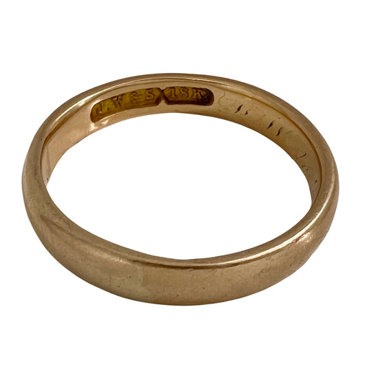 A N T I Q U E // JW&S 18k donut / solid 18k yellow gold comfort fit wedding band / just over size 9.5