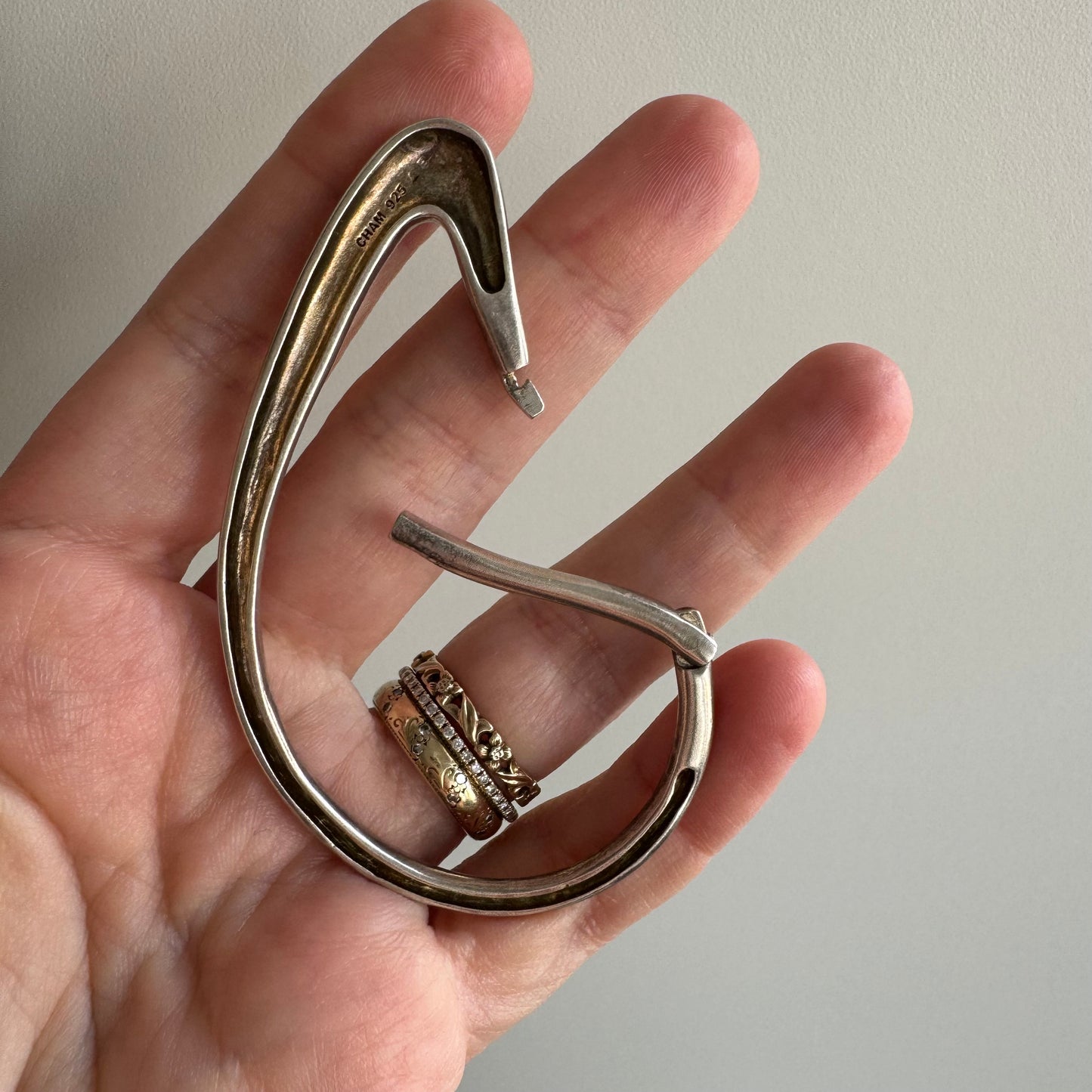 P R E - L O V E D // like a tear / sterling silver CHAMilia carabiner connector / a clasp or keychain