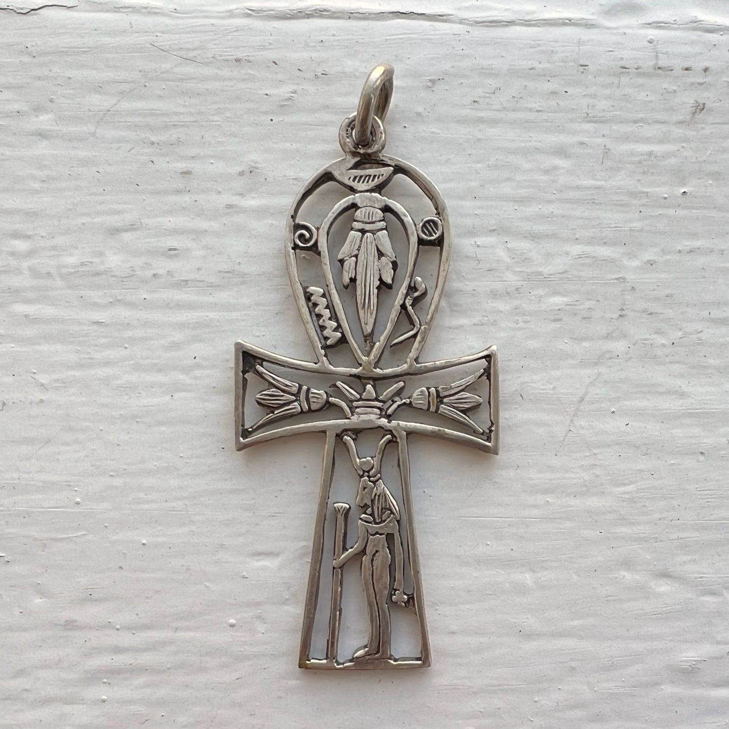 V I N T A G E // adorned key to life / Egyptian sterling silver Ankh / an large pendant