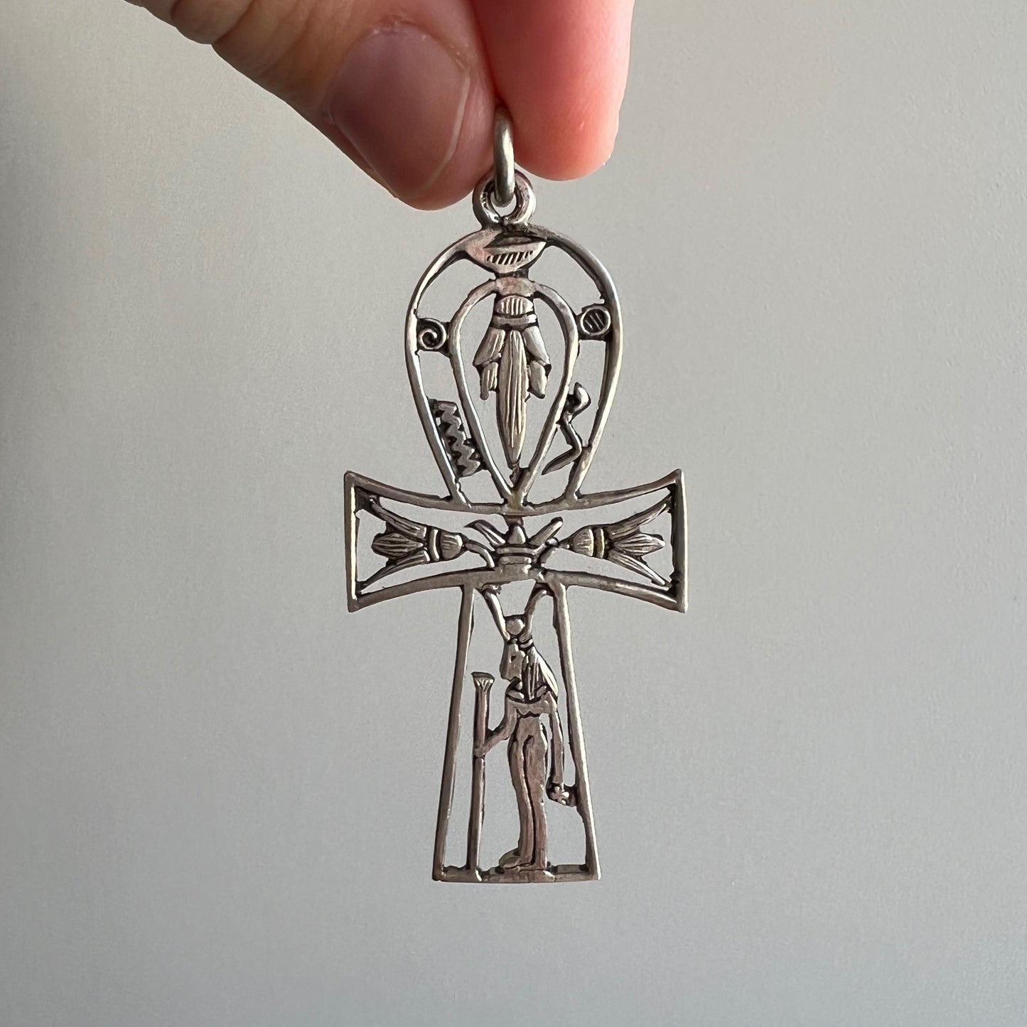 V I N T A G E // adorned key to life / Egyptian sterling silver Ankh / an large pendant