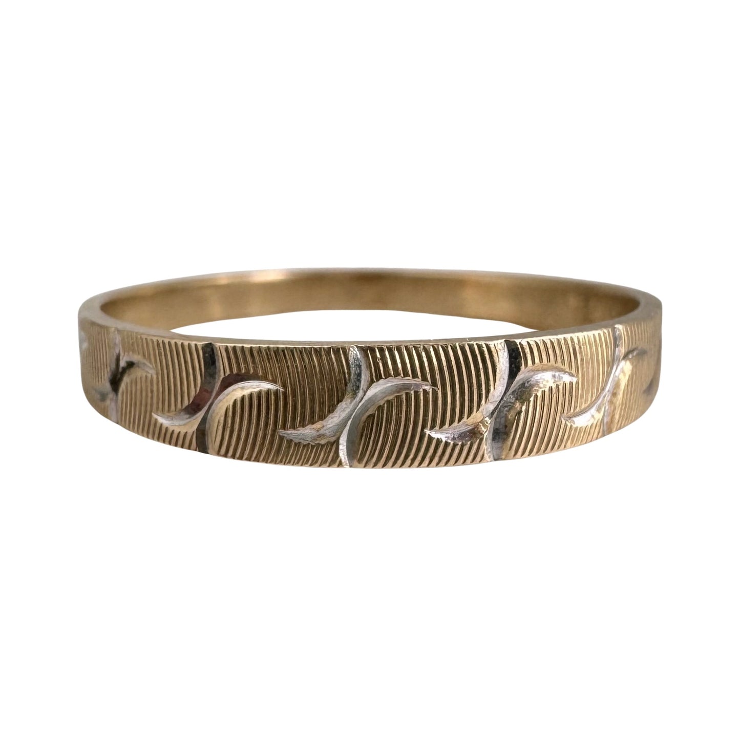 V I N T A G E // all the Zs / 10k yellow gold diamond cut Z band / size 10.75+