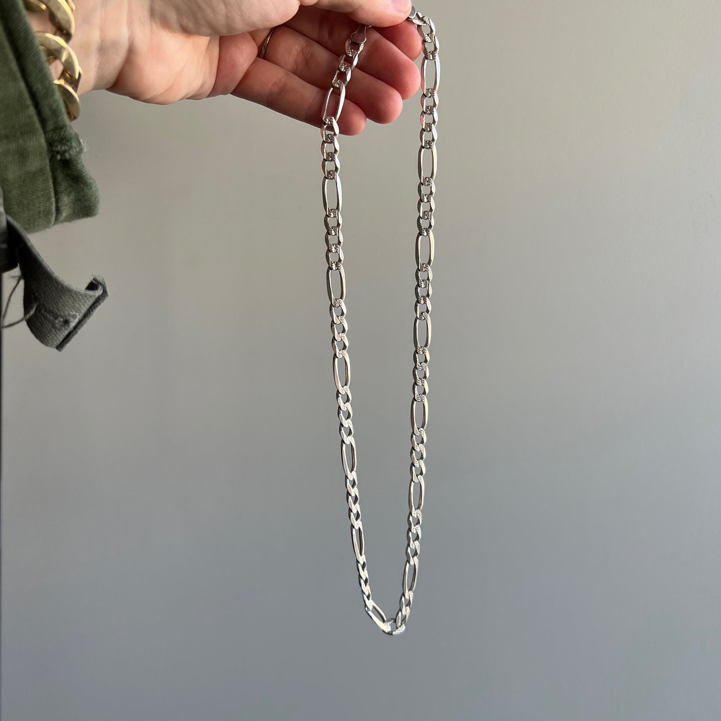 V I N T A G E // double sided figaro / Italy sterling silver figaro chain / 19.75" 28g