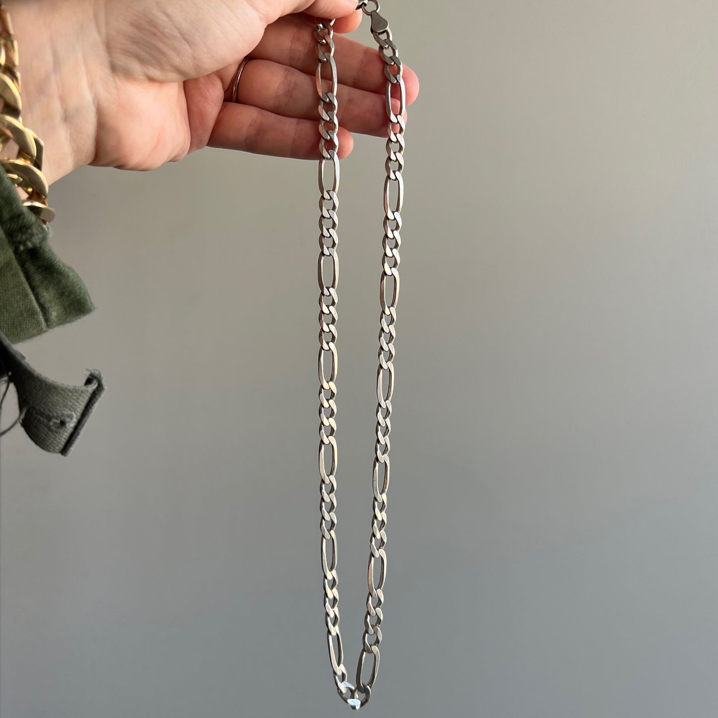 V I N T A G E // double sided figaro / Italy sterling silver figaro chain / 19.75" 28g