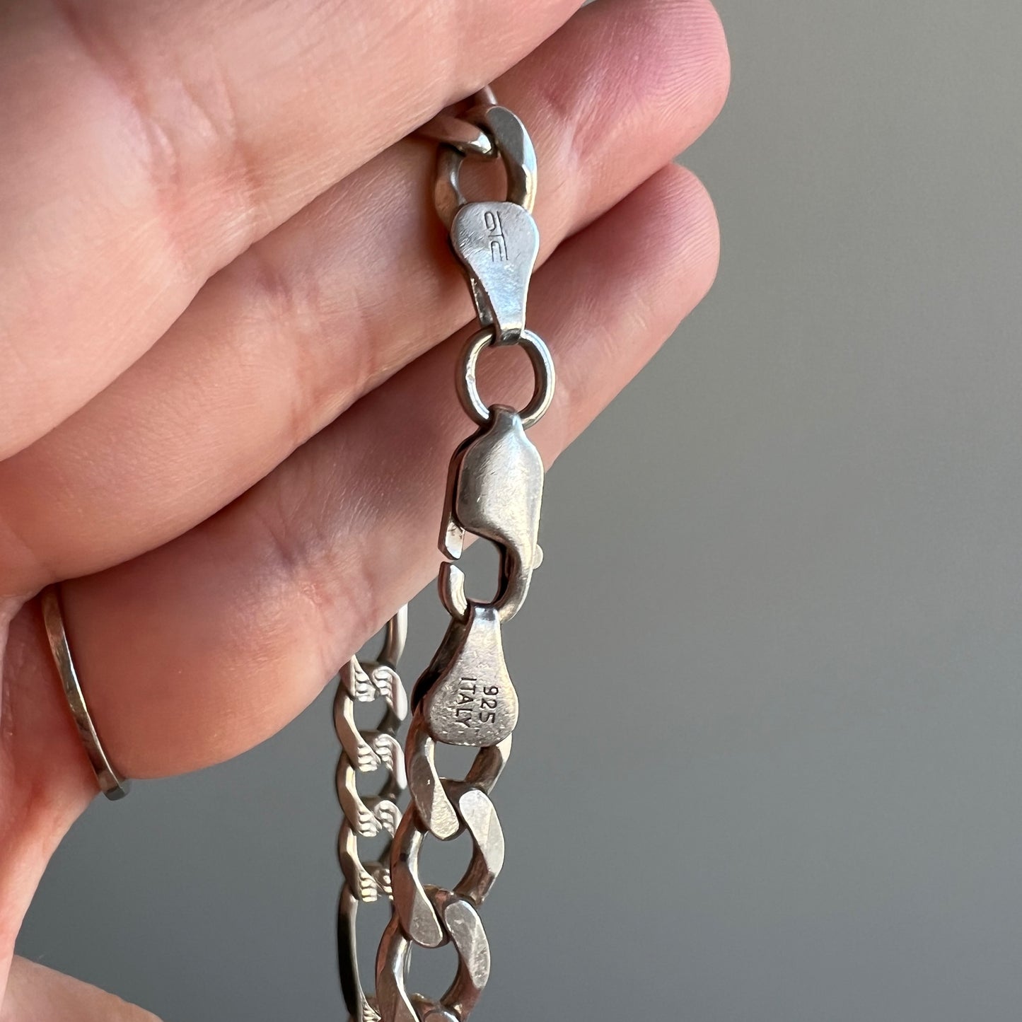 V I N T A G E // double sided figaro / Italy sterling silver figaro chain / 19.75" 28g