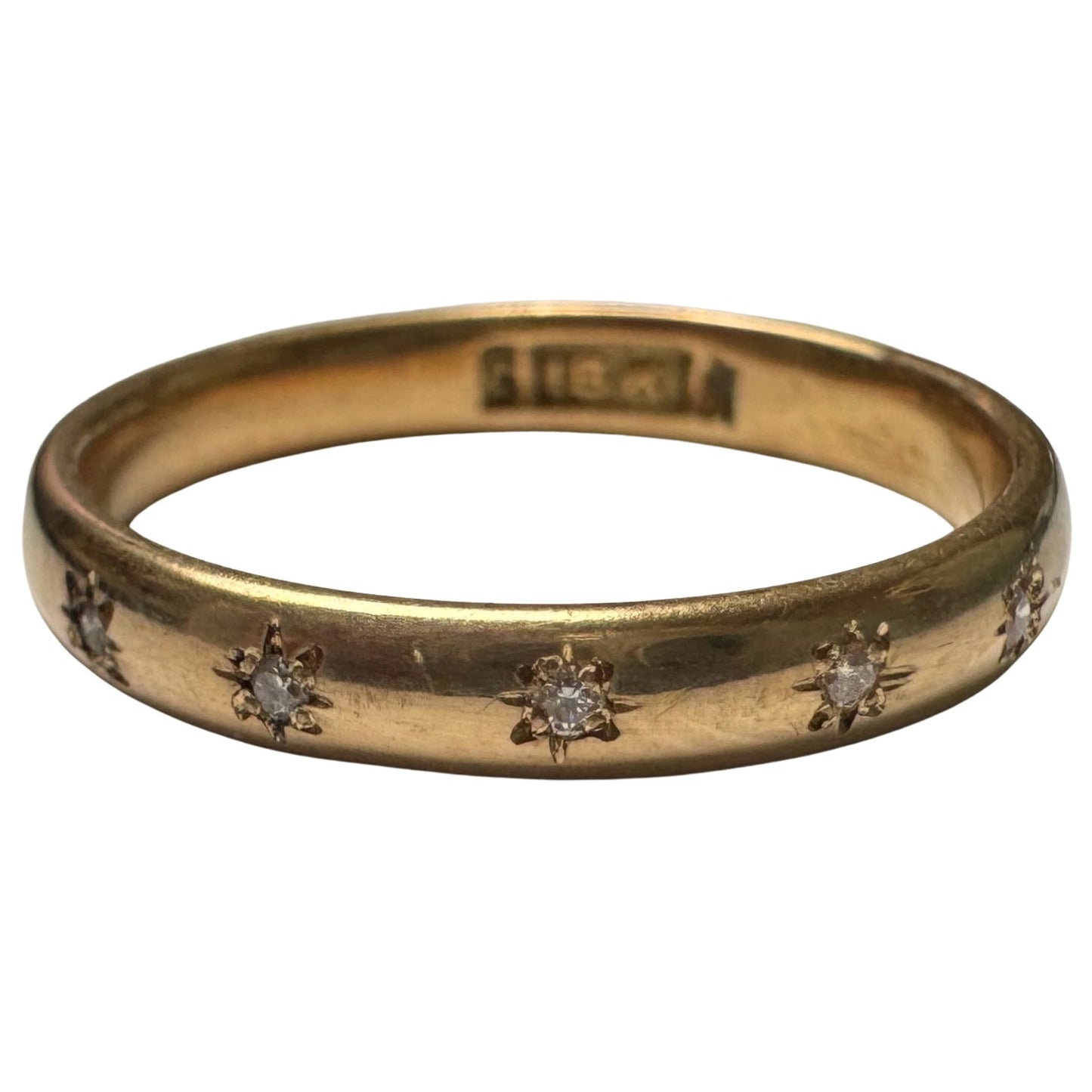 reimagined A N T I Q U E // star story / 18k plump band with five new star-set diamonds / size 4+