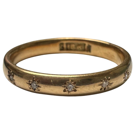 reimagined A N T I Q U E // star story / 18k plump band with five new star-set diamonds / size 4+