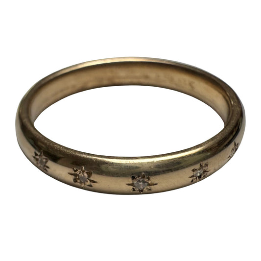 reimagined V I N T A G E // star story / 14k comfort fit band with five new star-set diamonds / size 5.25
