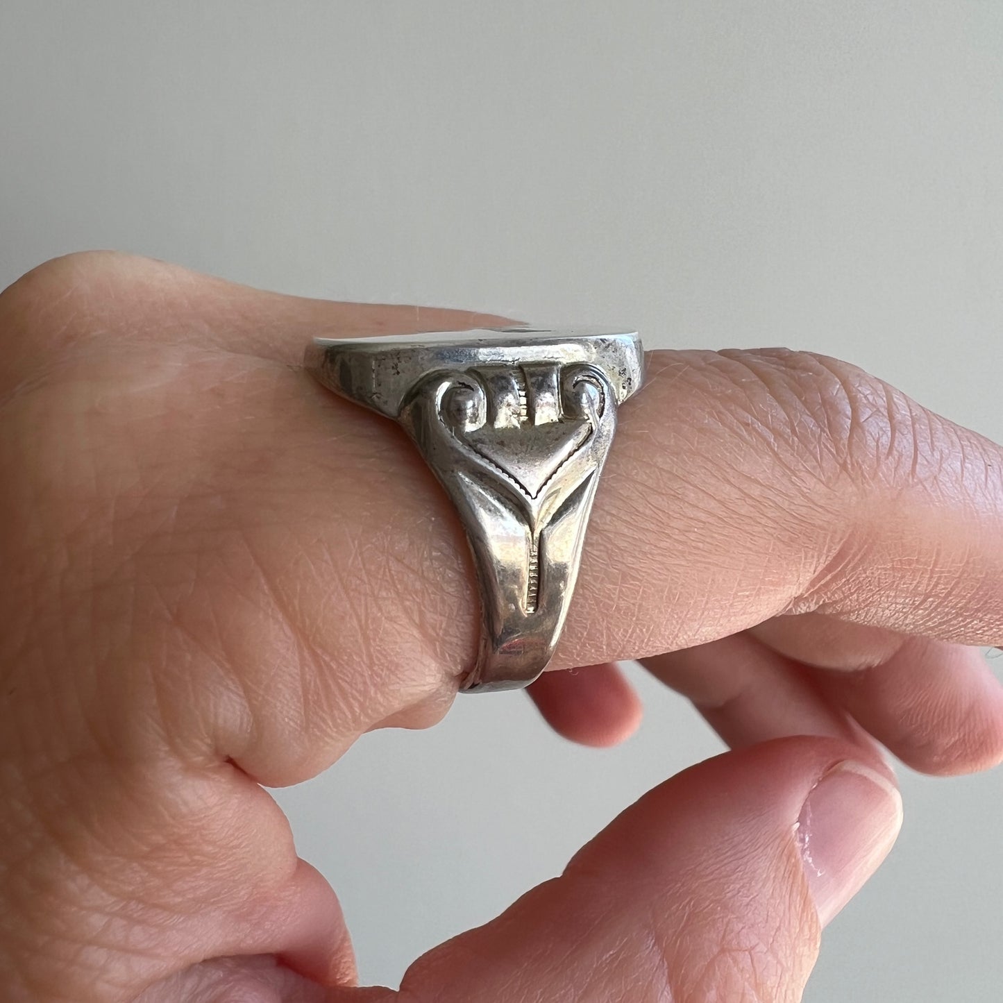 reimagined V I N T A G E // f*ck it / sterling silver rectangular signet ring with freshly engraved sentiment / size 8.5