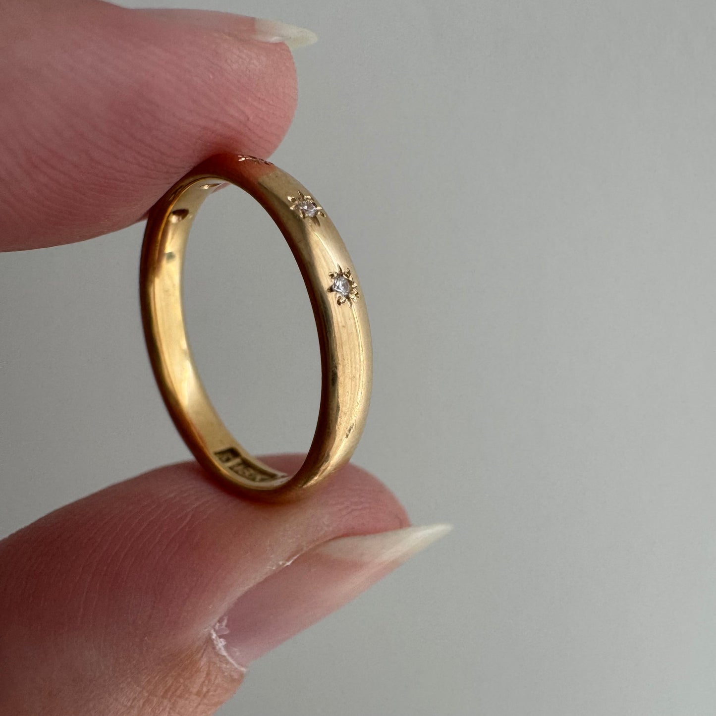 reimagined A N T I Q U E // star story / 18k plump band with five new star-set diamonds / size 4+