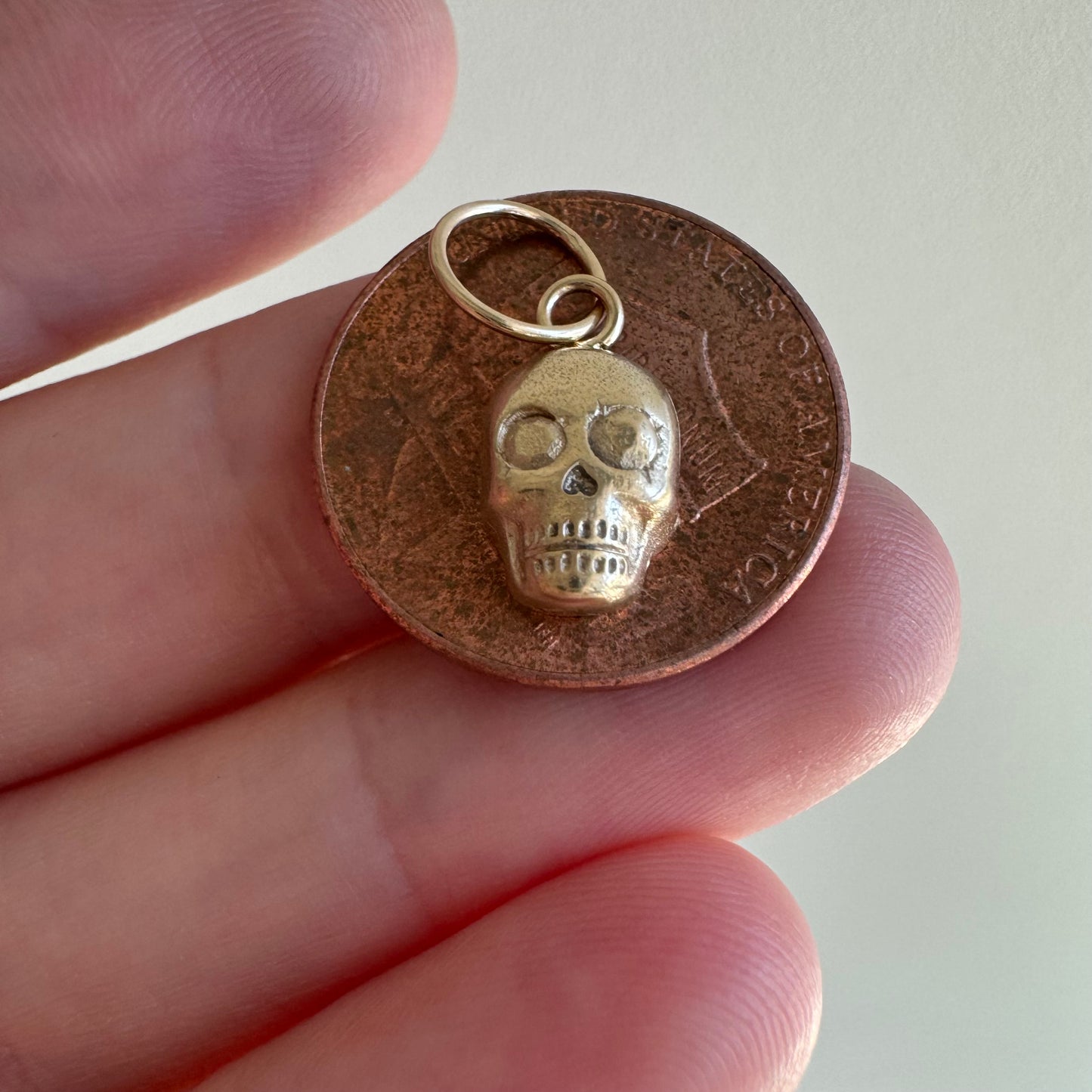 N E W // memento mori grin / 14k yellow gold skull / a pendant