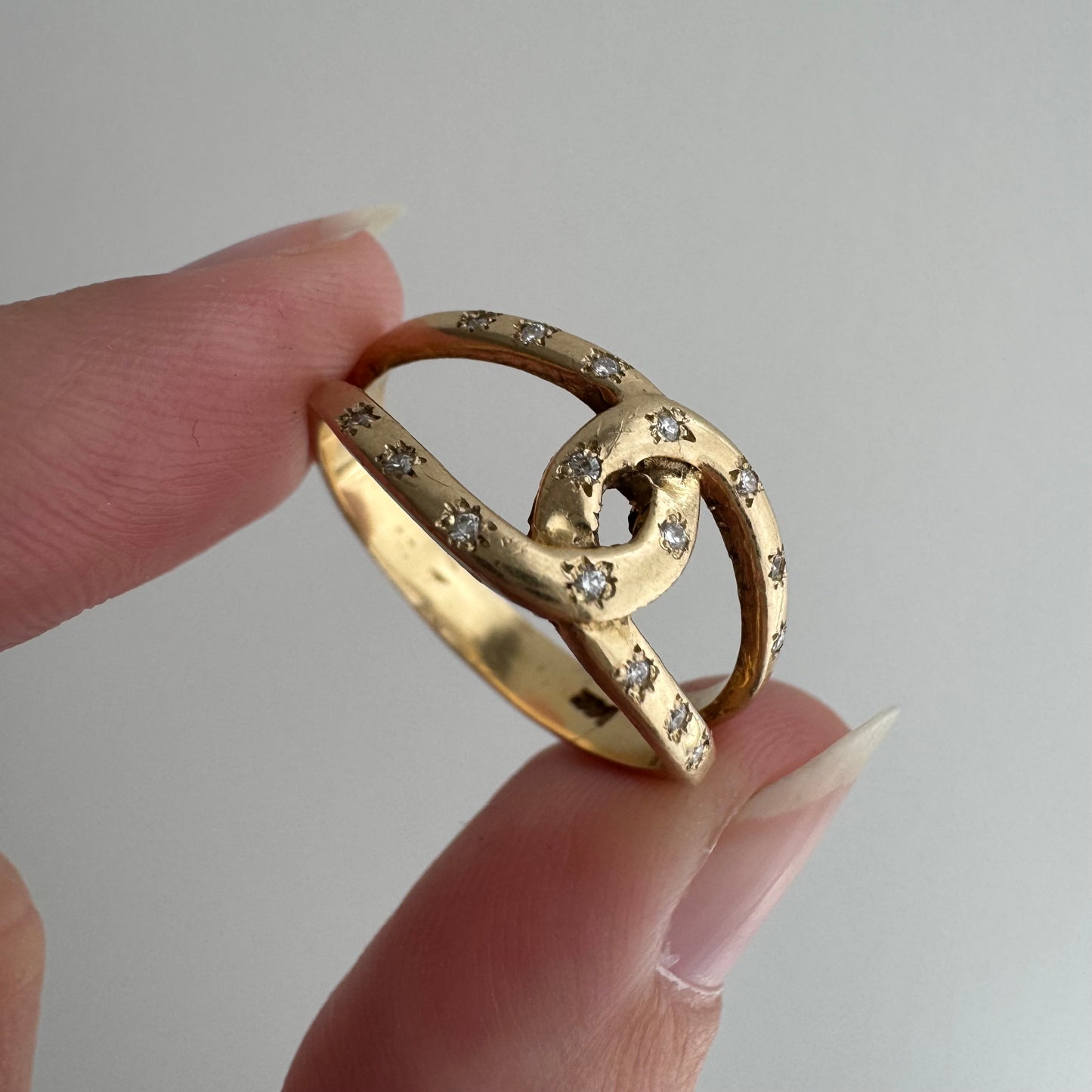 reimagined V I N T A G E // star story / 14k linked band with 16 new star-set diamonds / size 8-8.25