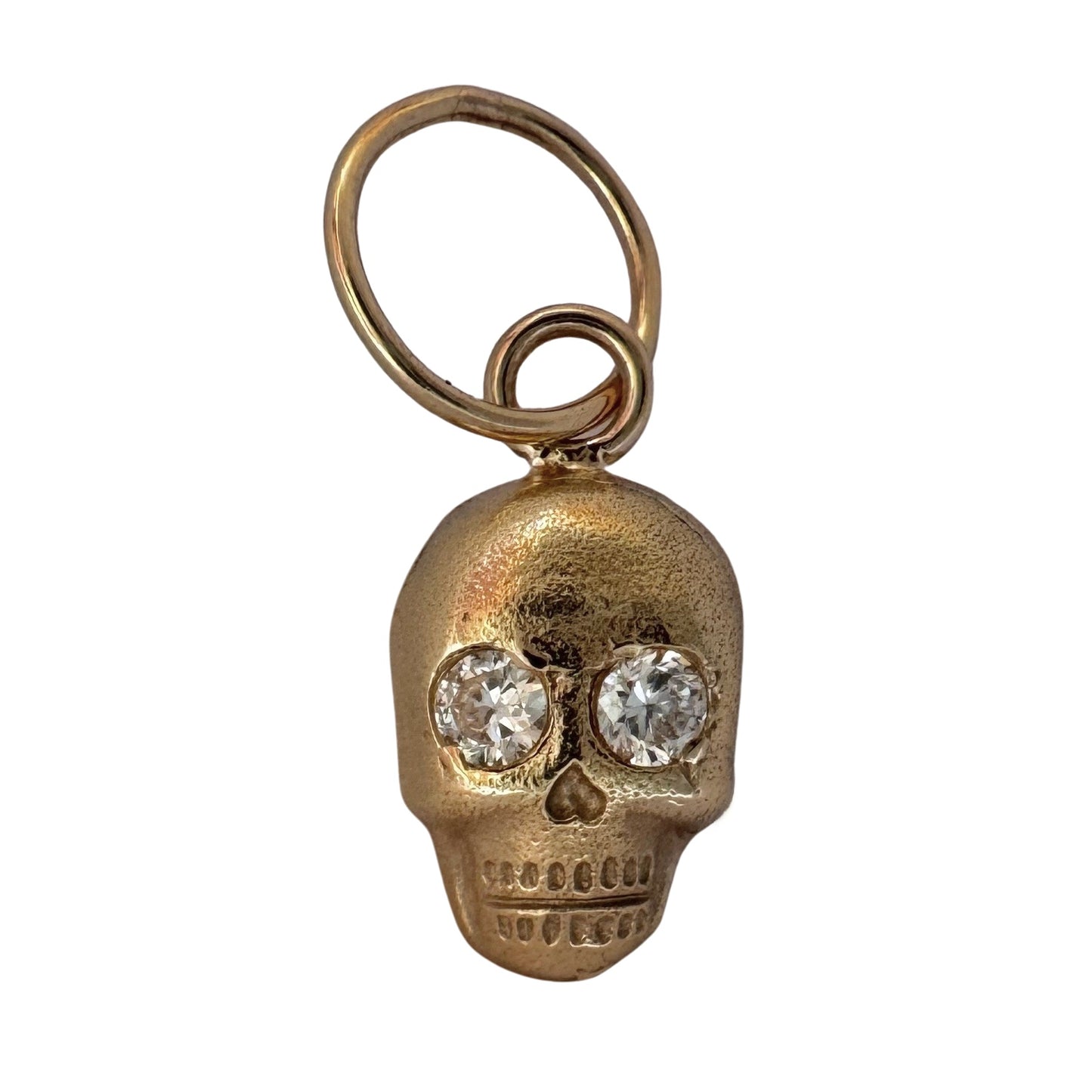 N E W // memento mori grin / 14k yellow gold skull with diamond eyes / a pendant