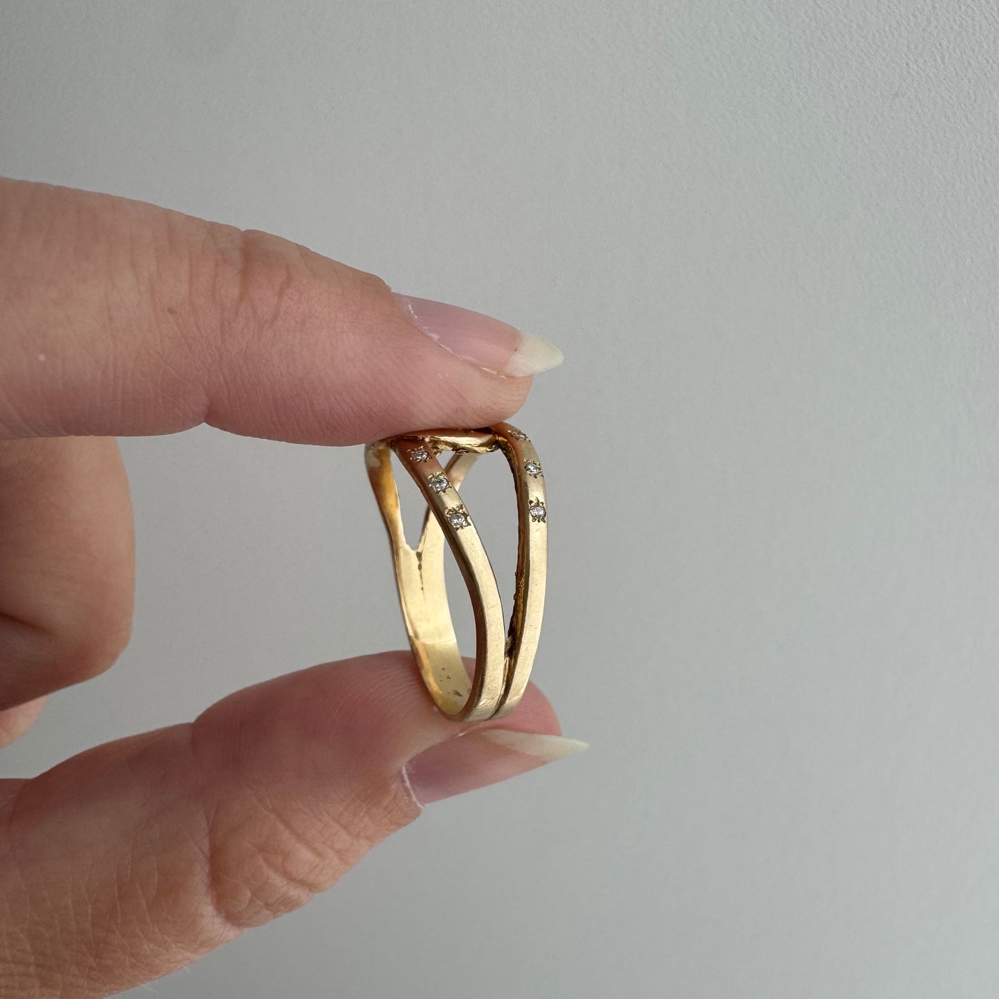 reimagined V I N T A G E // star story / 14k linked band with 16 new star-set diamonds / size 8-8.25