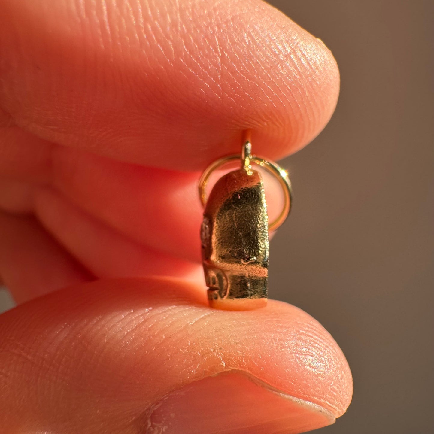 N E W // memento mori grin / 14k yellow gold skull with diamond eyes / a pendant