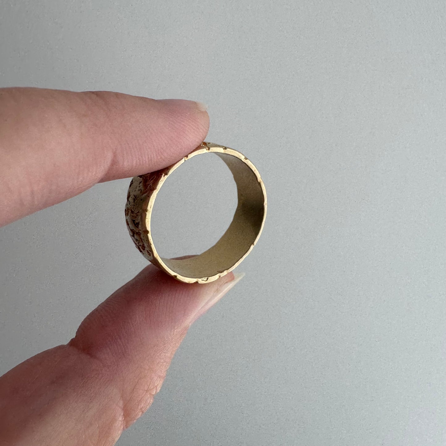 reimagined V I N T A G E // star story / 14k wide nugget band with 23 new star-set diamonds / size 9ish