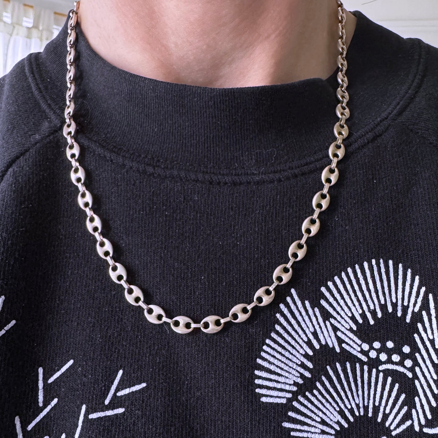 V I N T A G E // gucci layer / sterling silver puffy mariner link chain / 19.75", 20g