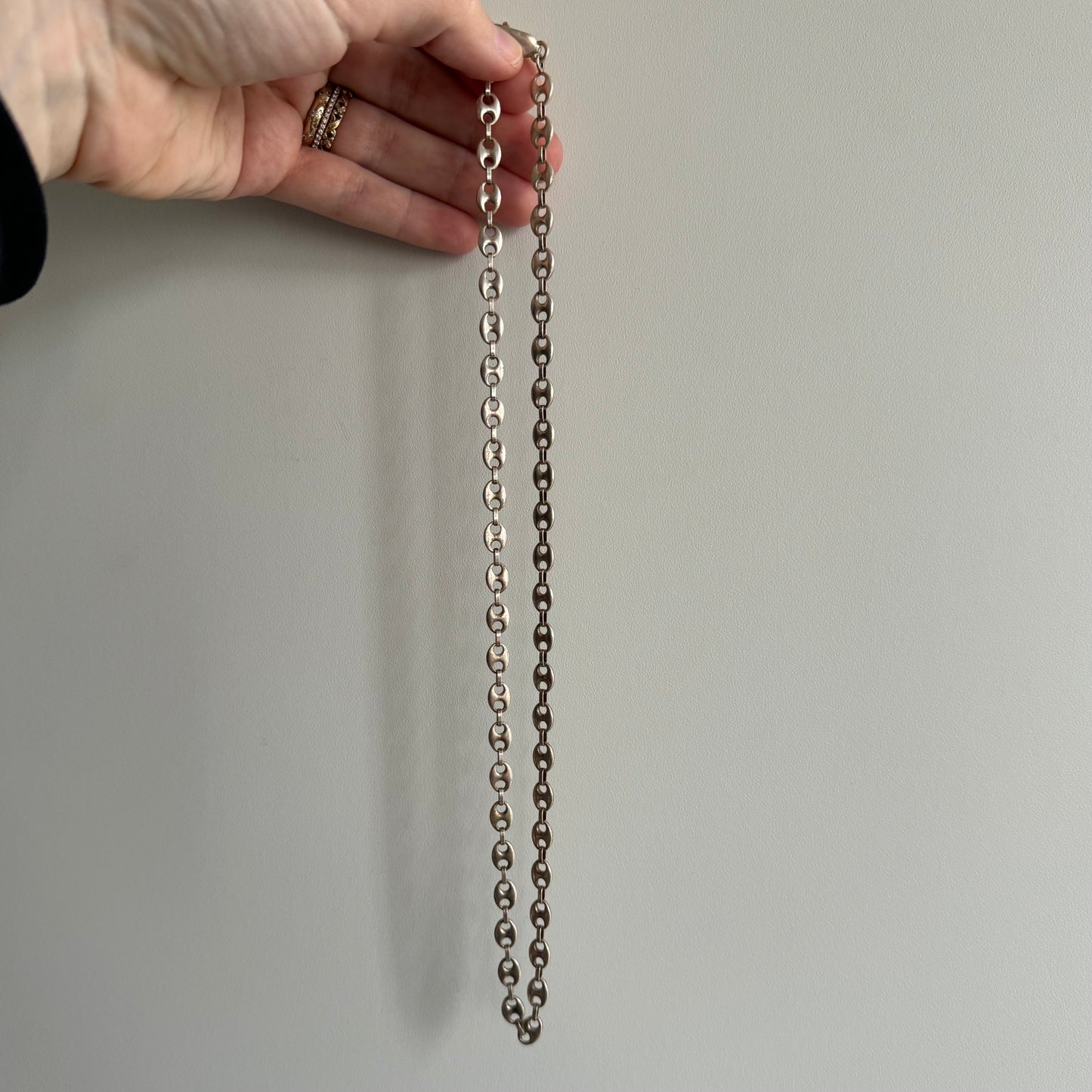 V I N T A G E // gucci layer / sterling silver puffy mariner link chain / 19.75", 20g