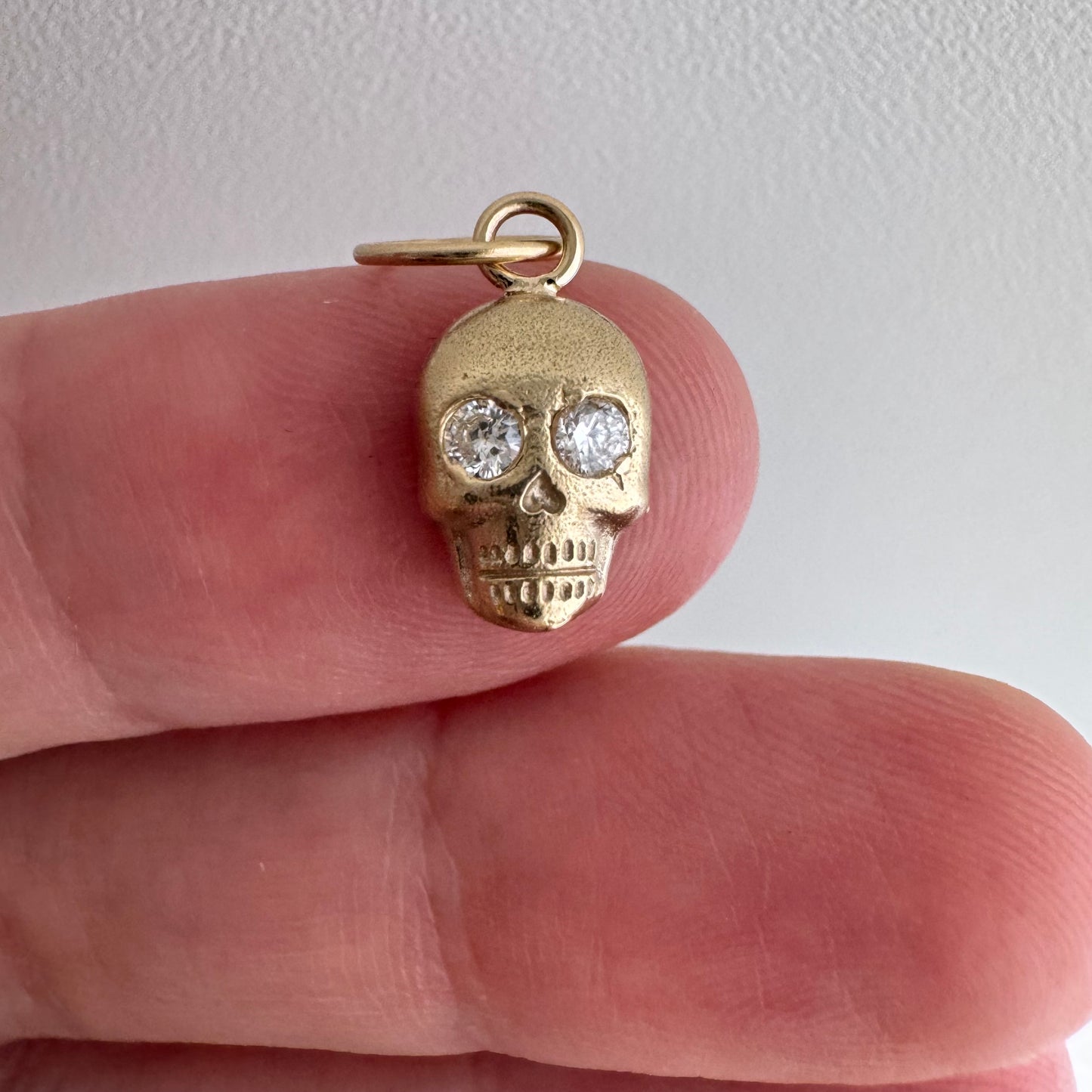 N E W // memento mori grin / 14k yellow gold skull with diamond eyes / a pendant