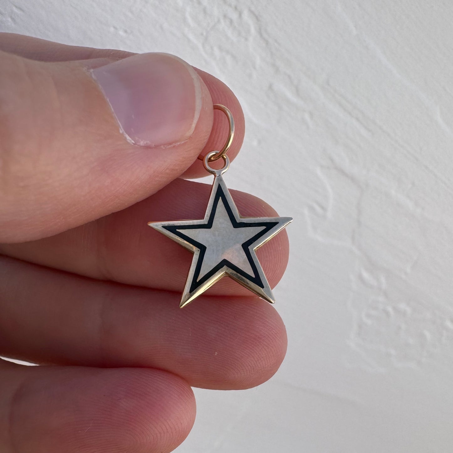 reimagined V I N T A G E // shining star / 10k and enamel five point star pendant