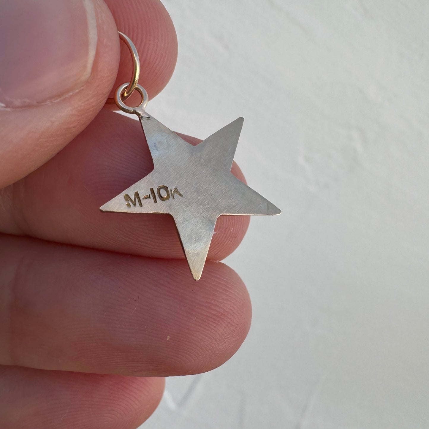 reimagined V I N T A G E // shining star / 10k and enamel five point star pendant