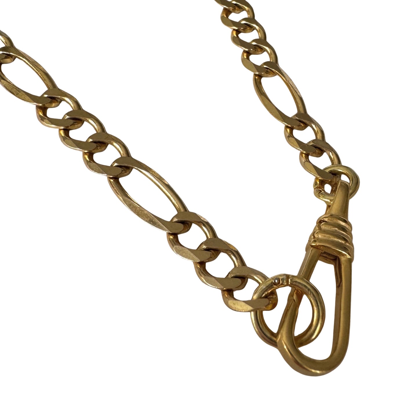 reimagined V I N T A G E // modern watch chain / gold over sterling silver figaro necklace with dog clip clasp / 19.25",