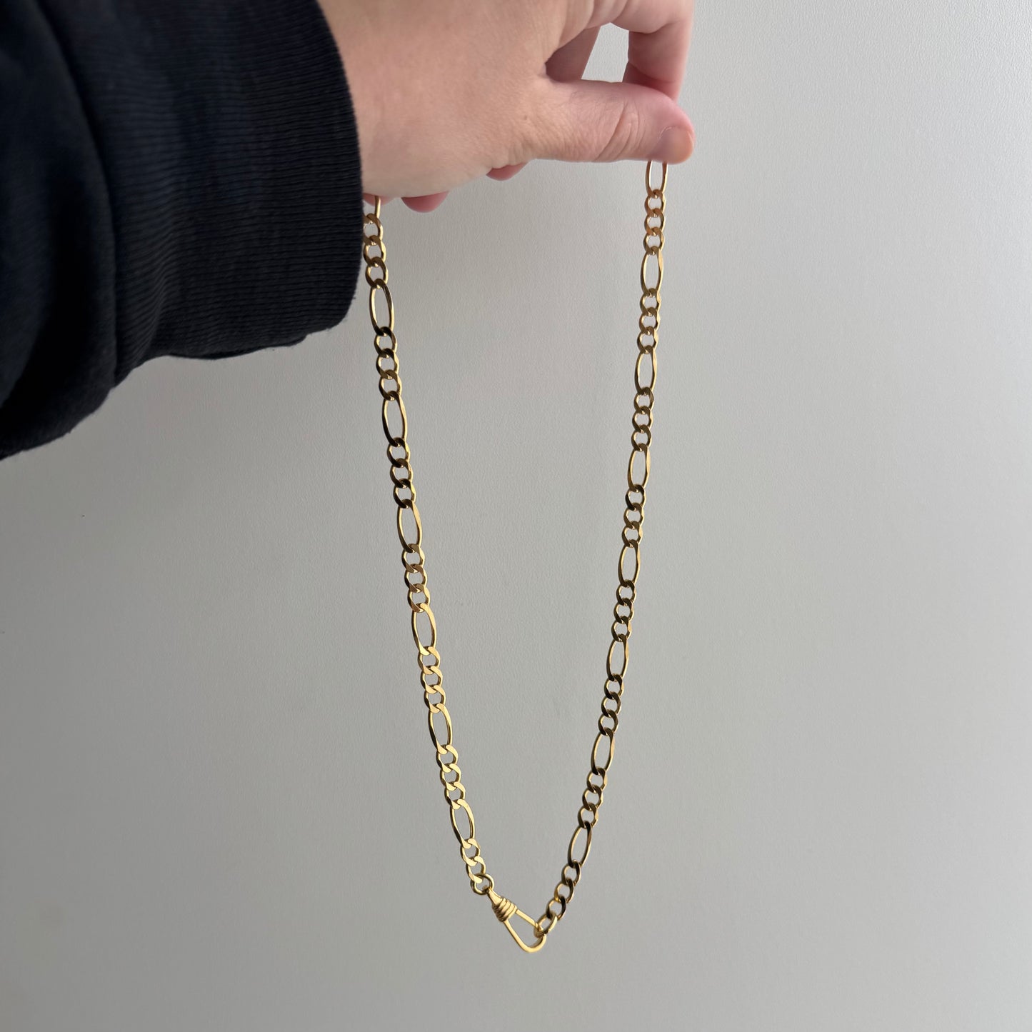 reimagined V I N T A G E // modern watch chain / gold over sterling silver figaro necklace with dog clip clasp / 19.25",