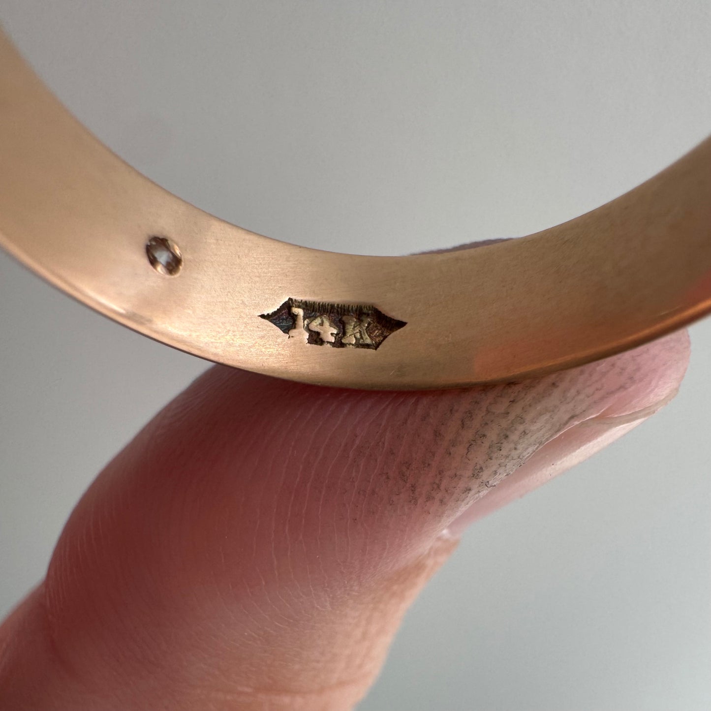 reimagined A N T I Q U E // the best witch / 14k rose gold and diamond starburst almost eternity band with a witch flying on a broom / size 11ish