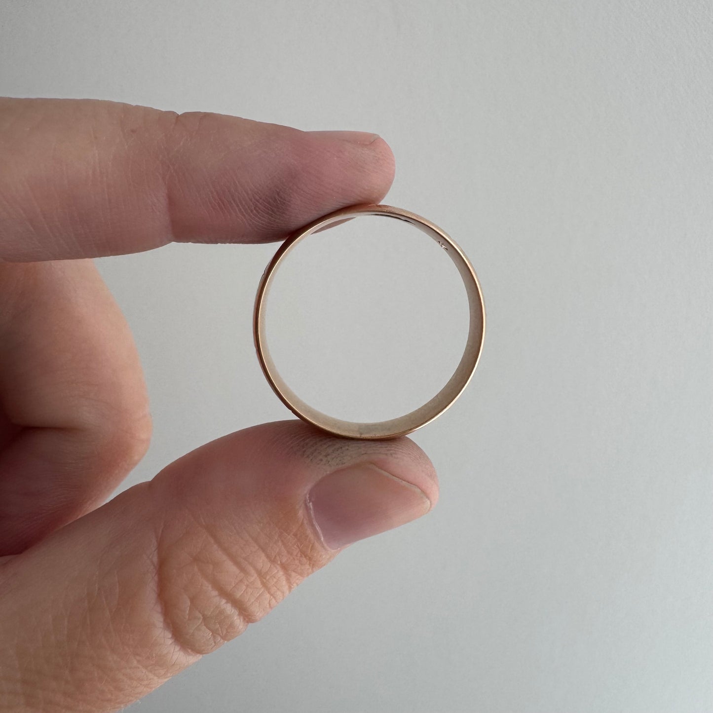 reimagined A N T I Q U E // the best witch / 14k rose gold and diamond starburst almost eternity band with a witch flying on a broom / size 11ish