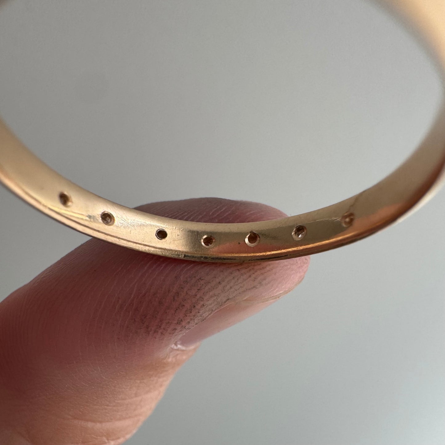 reimagined V I N T A G E // star story / 14k D-shaped 2.85mm band with seven new star-set diamonds / size 9.75