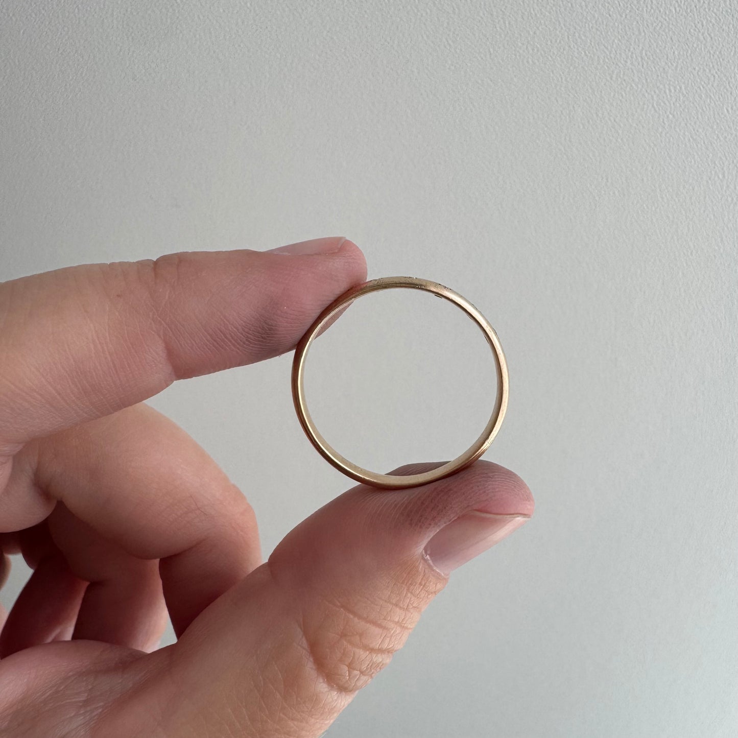 reimagined V I N T A G E // star story / 14k D-shaped 2.85mm band with seven new star-set diamonds / size 9.75