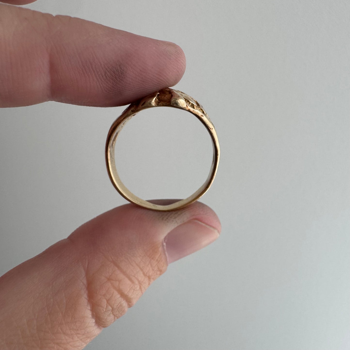 reimagined V I N T A G E // star story / 10k tapered nugget style domed band with six new star-set diamonds / size 7.75