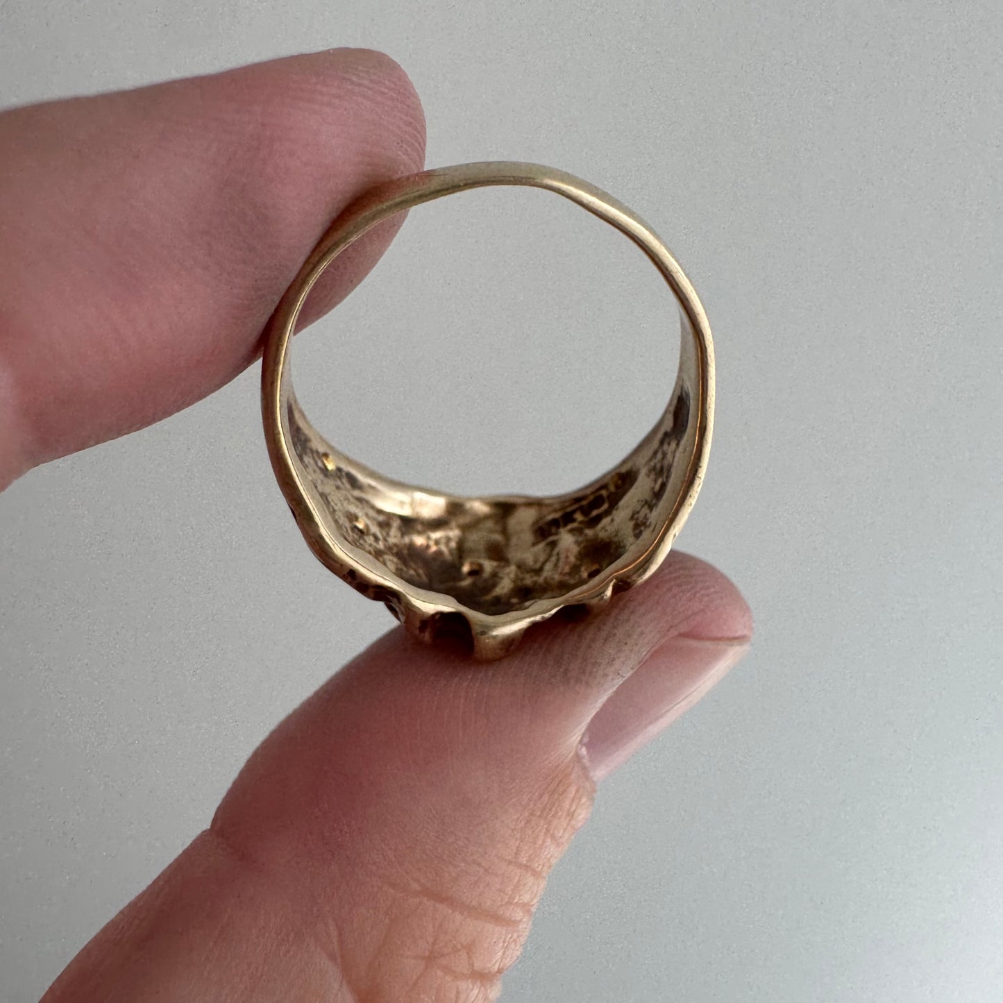 reimagined V I N T A G E // star story / 10k tapered nugget style domed band with six new star-set diamonds / size 7.75