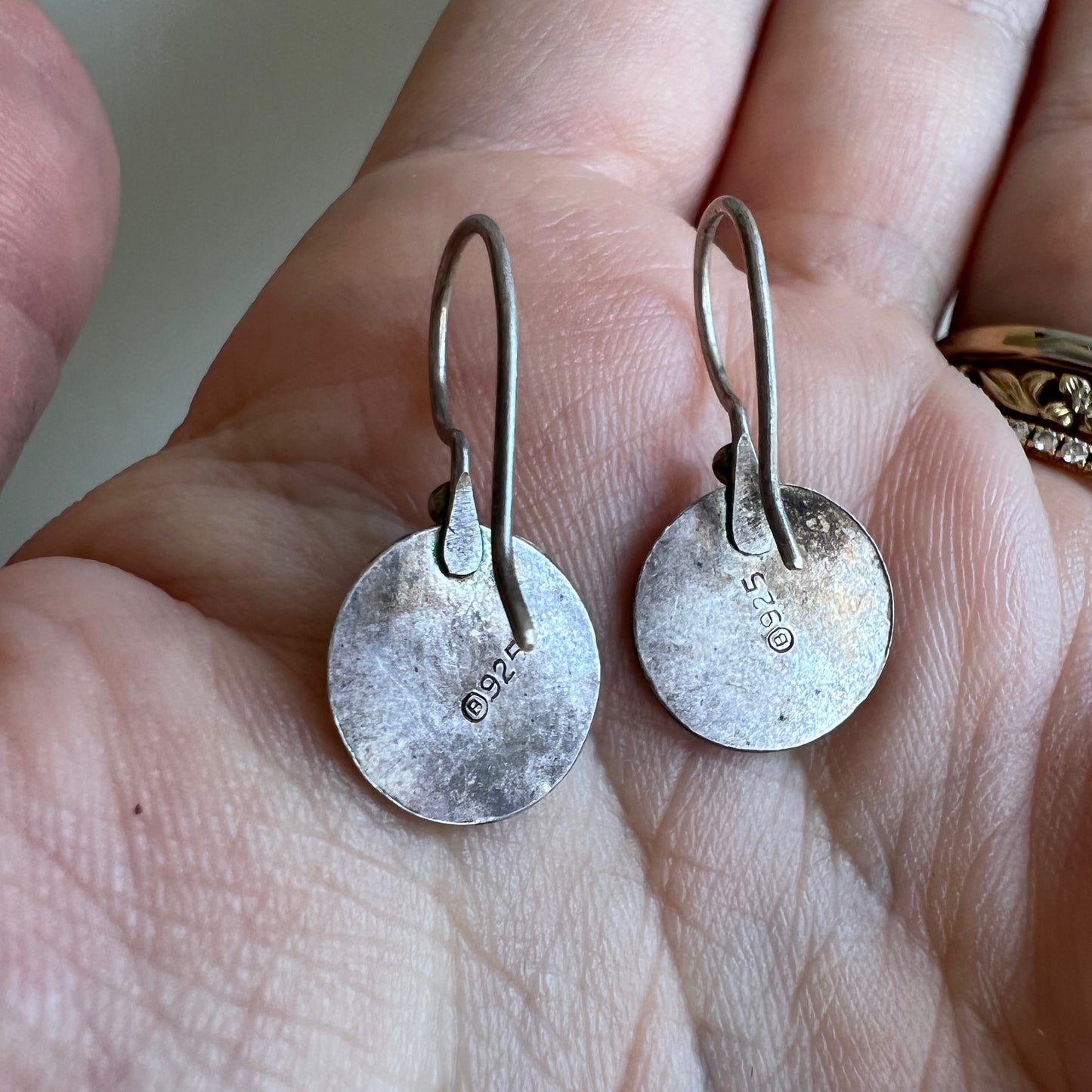 V I N T A G E // pensive moons / sterling silver slightly grumpy moon faces / earrings