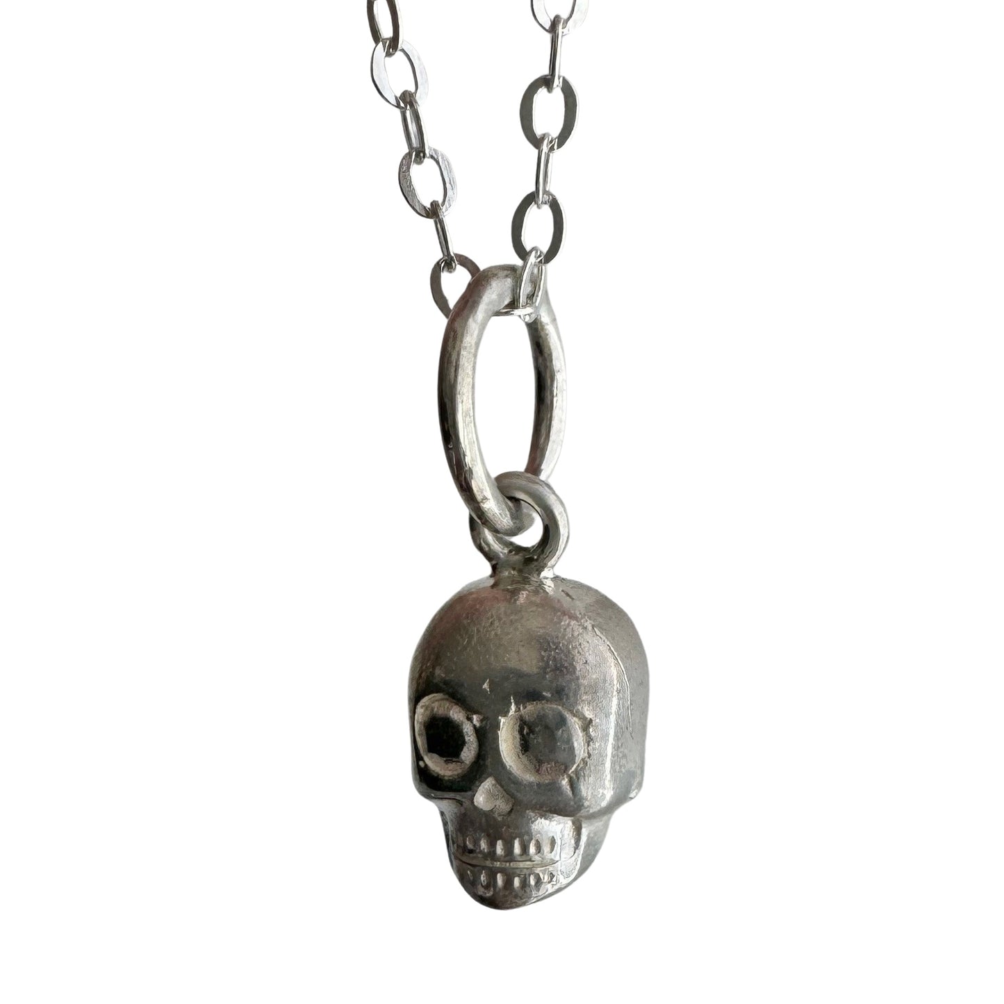 N E W // memento mori grin / sterling silver dainty skull necklace / 18"